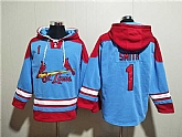 Men's St.Louis Cardinals #1 Ozzie Smith Blue Ageless Must-Have Lace-Up Pullover Hoodie,baseball caps,new era cap wholesale,wholesale hats